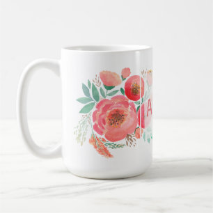 Watercolor, roses. coffee mug