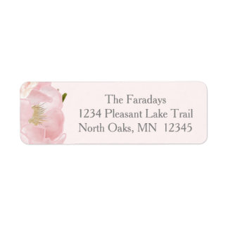 Watercolor Roses Custom Pink Birth Announcement Return Address Label