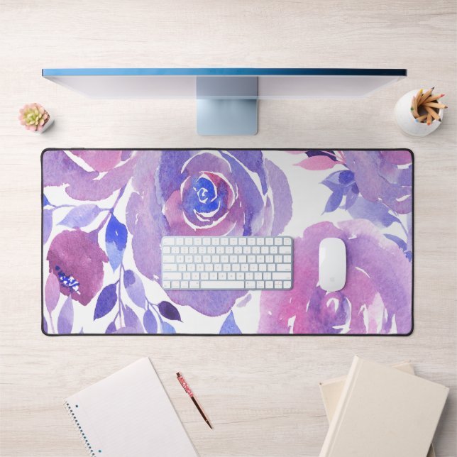 Watercolor Roses Desk Mat (Office 1)
