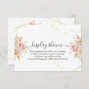 Watercolor Roses Display Bridal Wedding Shower Enclosure Card
