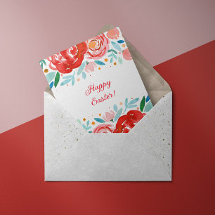 Watercolor roses Easter Cards