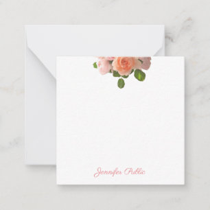 Watercolor Roses Elegant Handwritten Template Flat