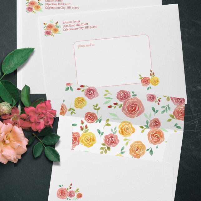 Watercolor Roses Envelope (Creator Uploaded)