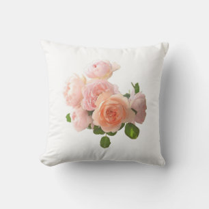 Watercolor Roses Flowers Elegant Floral Template Cushion