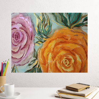 Watercolor Roses Foil Prints