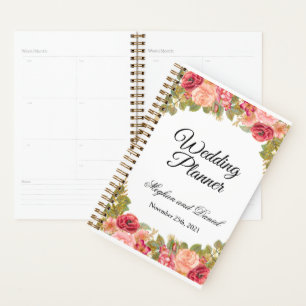 Watercolor Roses & Glitter Wedding Planner