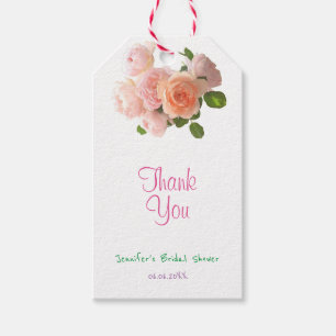Watercolor Roses Handwriting Thank You Text Modern Gift Tags