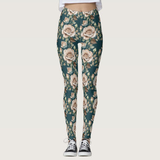 Watercolor Roses In Pale Shades Leggings