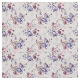 Watercolor Roses in Purple and Blush Fabric