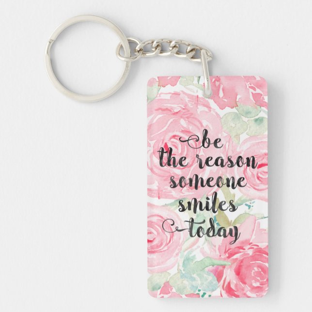 Watercolor roses key ring (Front)