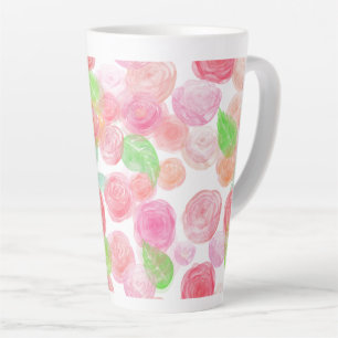 Watercolor Roses Latte Mug
