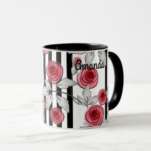 Watercolor roses mug