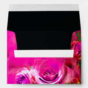 WATERCOLOR ROSES NEON Bar Bat Invitation Envelope