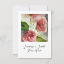 watercolor roses note card