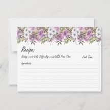 Watercolor Roses Personalised Floral Family Recipe