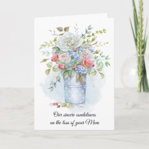 Watercolor Roses, Poppies, Wildflowers Sympathy   Card