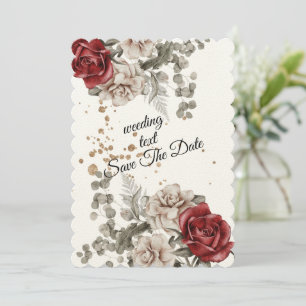 Watercolor Roses Spring Bouquet Love  Invitation