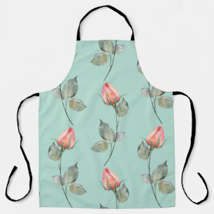Watercolor Roses: Spring Floral Seamless Apron