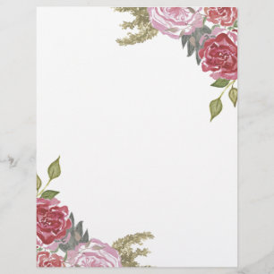 Watercolor Roses Stationery