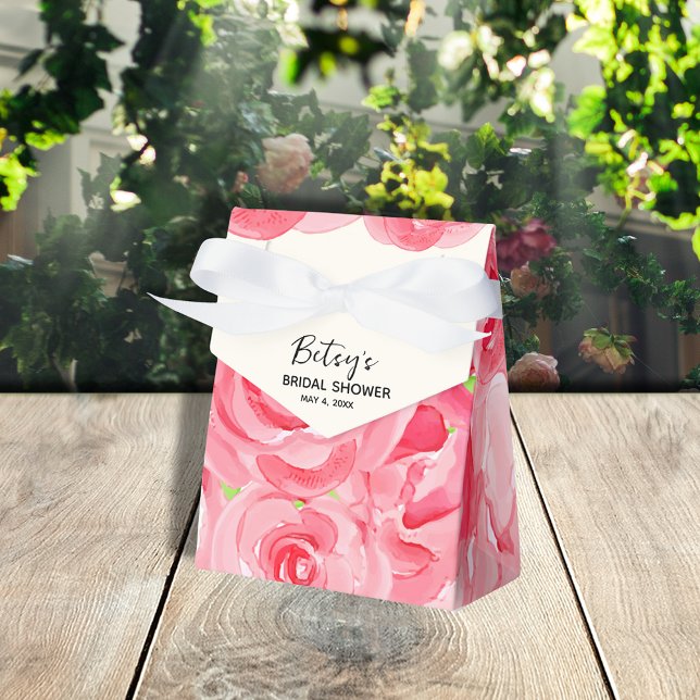 Watercolor Roses Tent Style Favour Box (3" x 1.5" x 3.25" tent style ribbon closure favor boxes ready to personalize for your occasion.
)