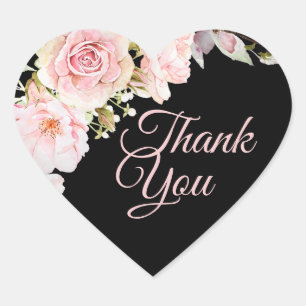 Watercolor Roses Thank You Stickers