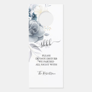 Watercolor Roses Wedding Door Hanger