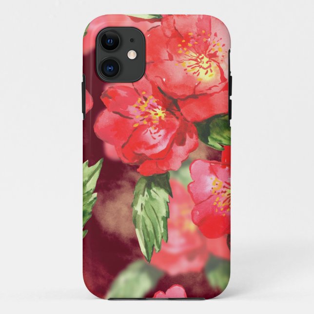 Watercolor Roses With Greens Case-Mate iPhone Case (Back)