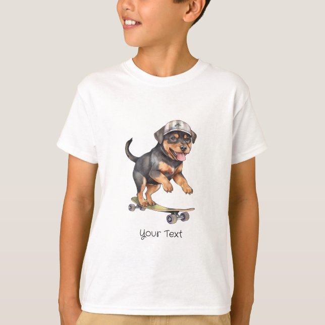 Watercolor Rottweiler Boy T-Shirt  (Front)