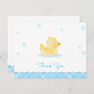 Watercolor Rubber Ducky Baby Shower Thank You Card