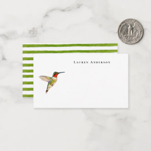 Watercolor Ruby Throat Humming bird Little Card