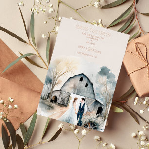 Watercolor Rustic Barn Wedding