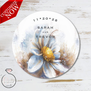 Watercolor Rustic Cowboy Wedding Classic Round Sticker