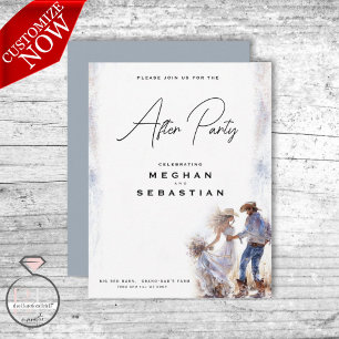 Watercolor Rustic Cowboy Wedding Enclosure Card