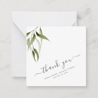Watercolor Rustic Eucalyptus Greenery Thank You Card