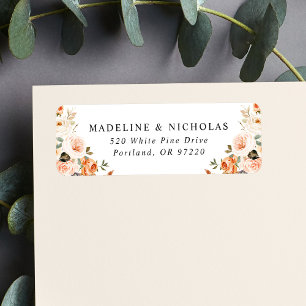 Watercolor Rustic Fall Floral Return Address Label