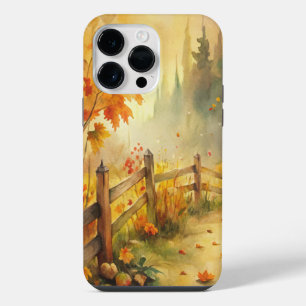 Watercolor Rustic Fall Landscape iPhone 14 Pro Max Case