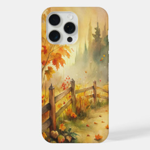 Watercolor Rustic Fall Landscape iPhone 15 Pro Max Case