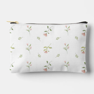 watercolor rustic floral accessory pouch