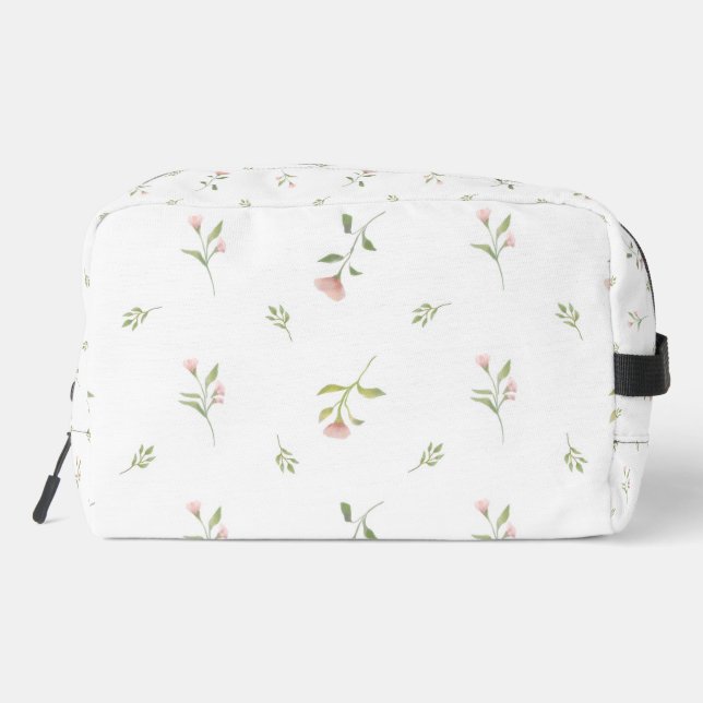 watercolor rustic floral  dopp kit (Back)