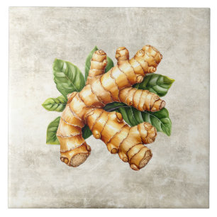 Watercolor Rustic Ginger Faux Texture Ceramic Tile