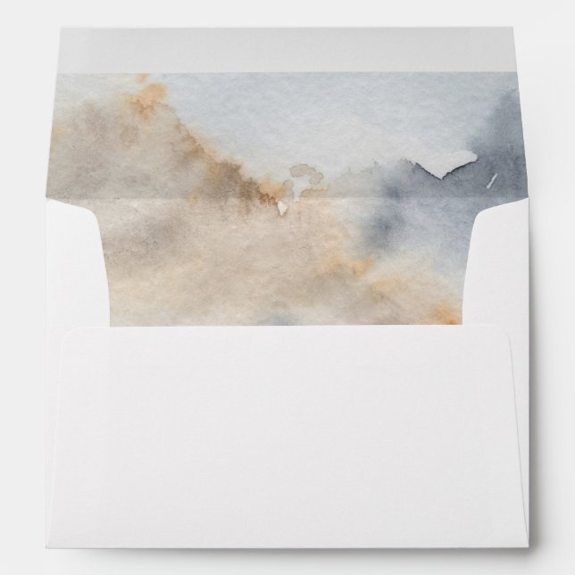 Watercolor Rustic Mountain Pre-Addressed Wedding Envelope (Back (Bottom))