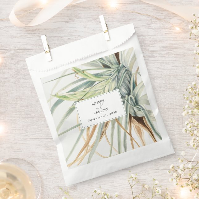 Watercolor Rustic Neutral Boho Botanical Wedding Favour Bag (Clipped)