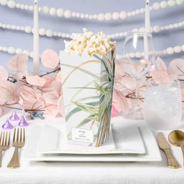 Watercolor Rustic Neutral Boho Botanical Wedding Favour Box (Wedding)