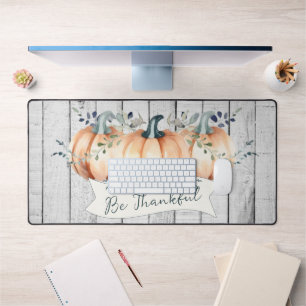 Watercolor Rustic Pumpkins Desk Mat