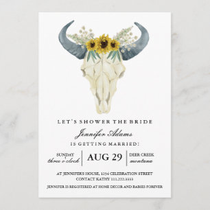 Watercolor Rustic Rodeo Bridal Shower Invitation
