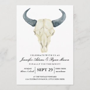 Watercolor Rustic Rodeo   Wedding Invitation