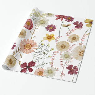 Watercolor Rustic Wildflower Wrapping Paper