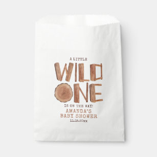Watercolor Rustic Wood Wild One Baby Shower   Favour Bag