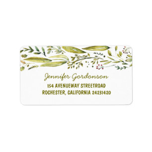 WATERCOLOR RUSTIC WOODLAND WEDDING LABEL