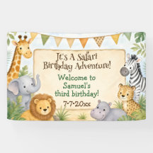 Watercolor Safari Animals Birthday Party